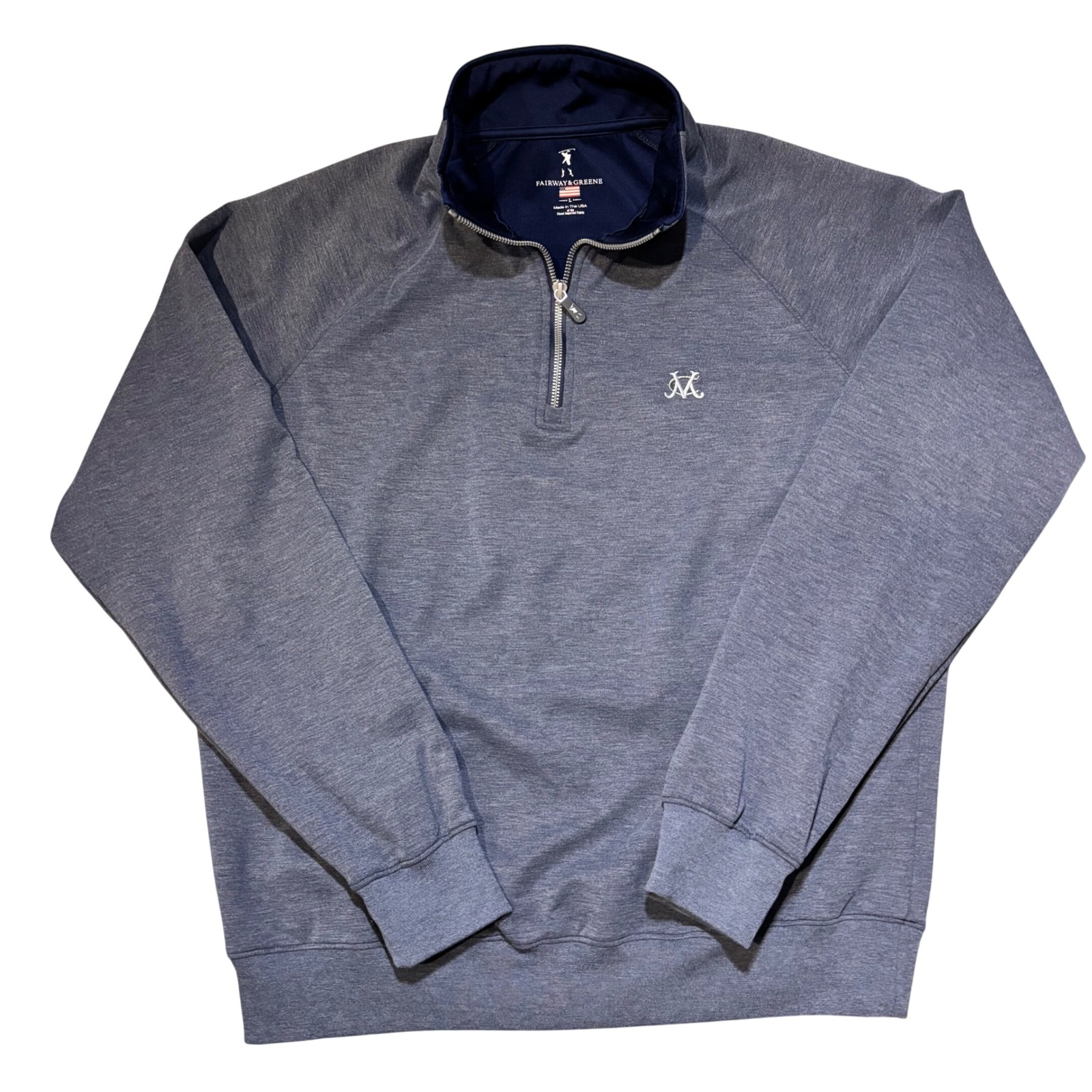 Fairway  Greene Quarter Zip Pullover Mens Large Blue Golf Performance Usa